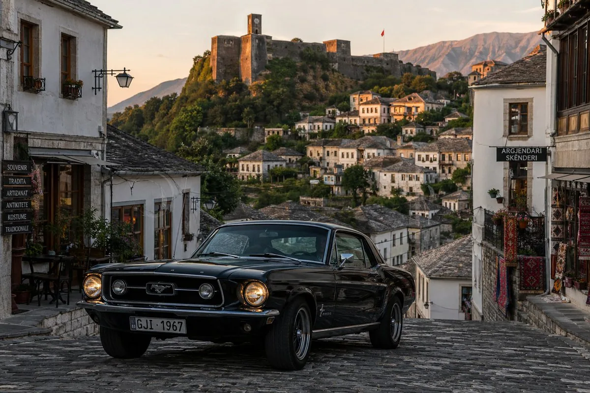 Classic Car in Scenic Location reference