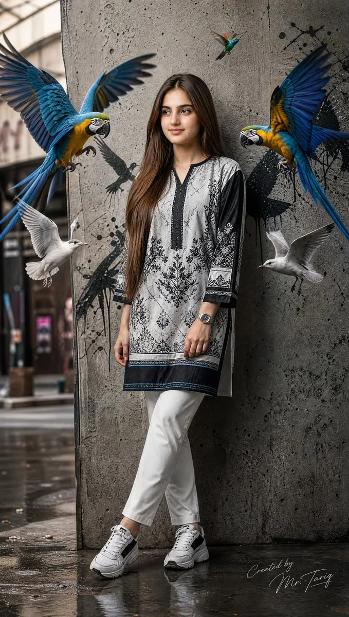 Pakistani Street Fashion with Birds reference