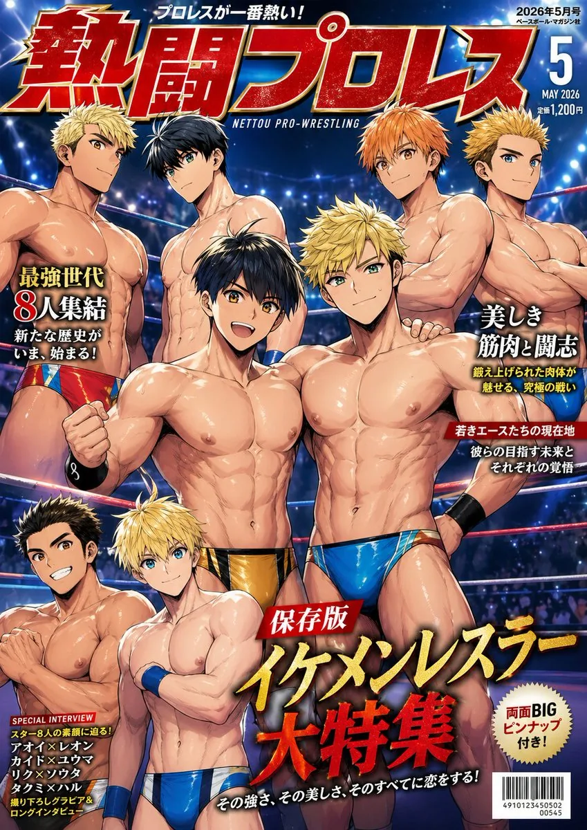 Japanese Pro Wrestling Magazine Cover reference