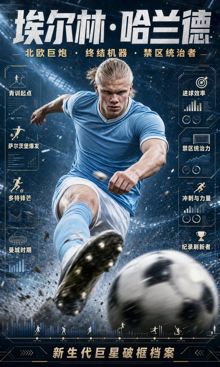 Haaland Futuristic Football Poster reference