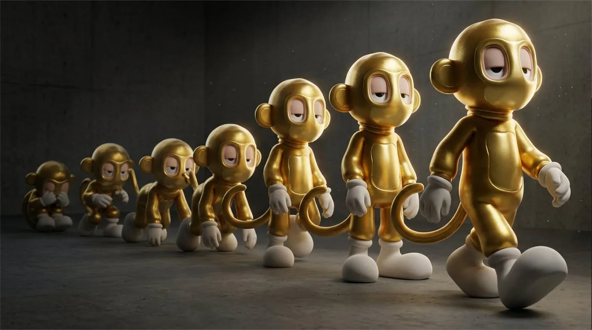 Cinematic 3D Toy Character Evolution Sequence - Nano Banana Pro AI Prompt for Game Asset reference