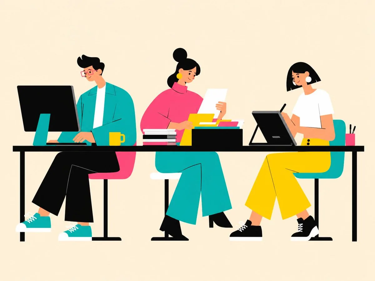 Flat Vector Office Team Illustration reference