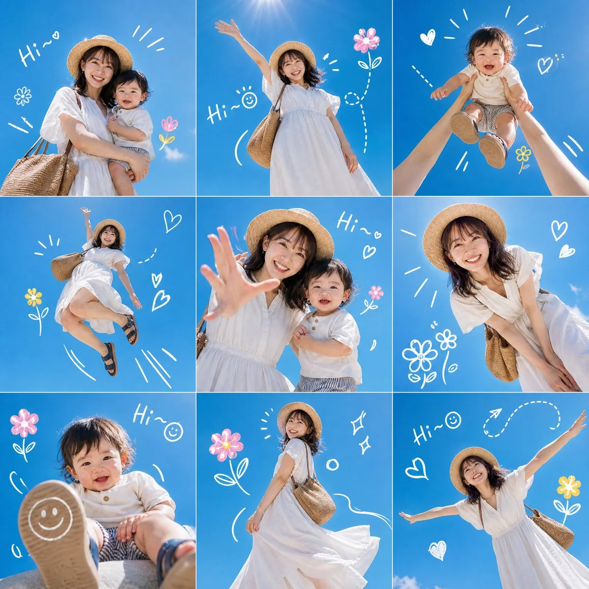 Summer Mother and Baby Sky Collage reference