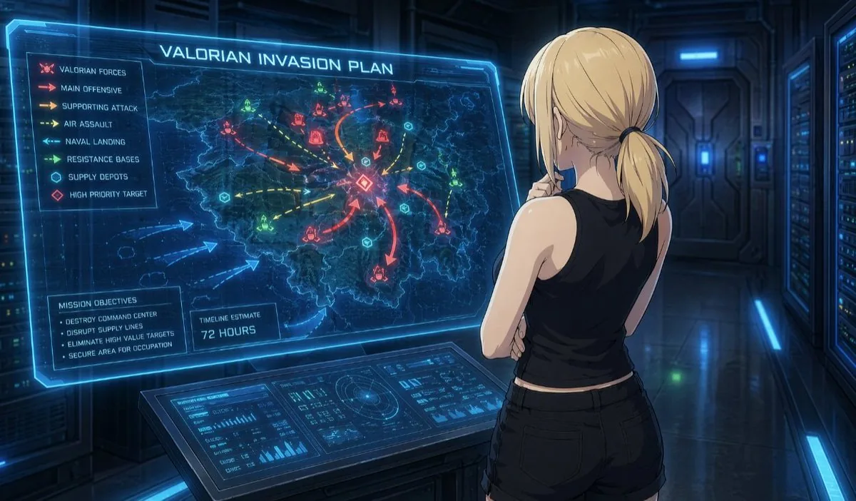 Anime Sci-Fi Invasion Strategy Room reference