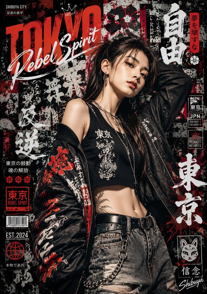 Japanese Graffiti Street Art Poster reference
