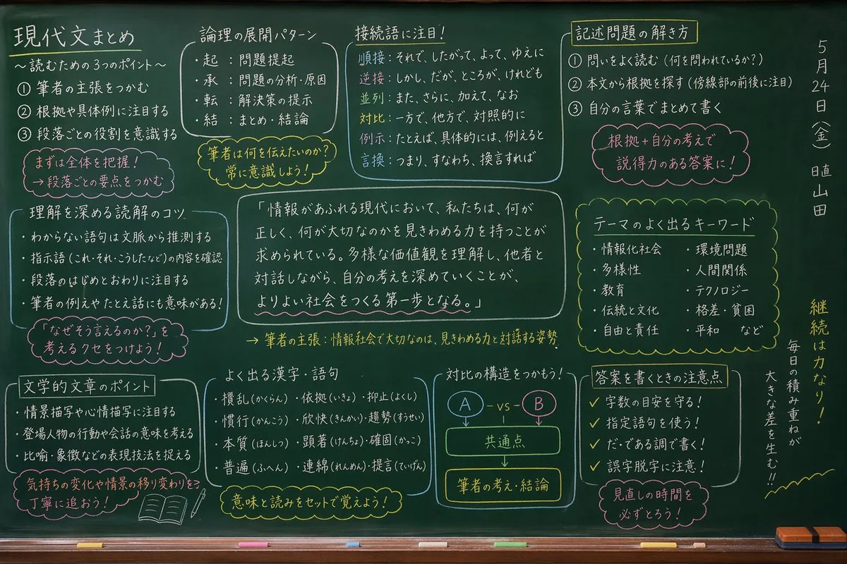 Japanese Classroom Chalkboard Notes reference