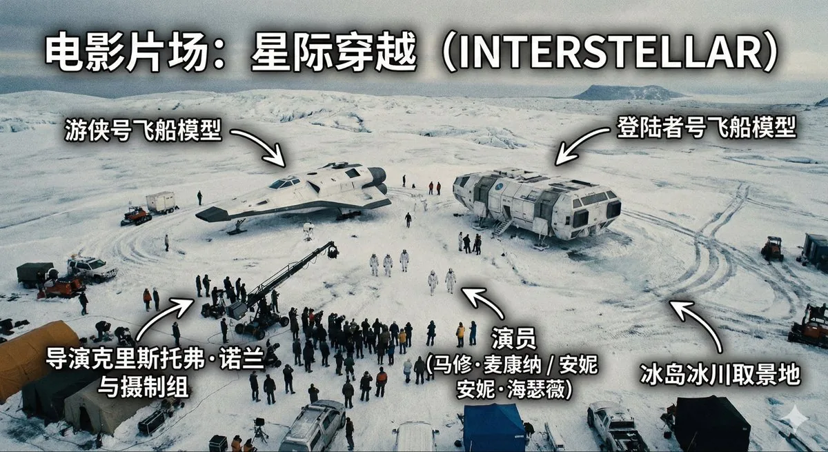 Aerial View of a Film Set reference