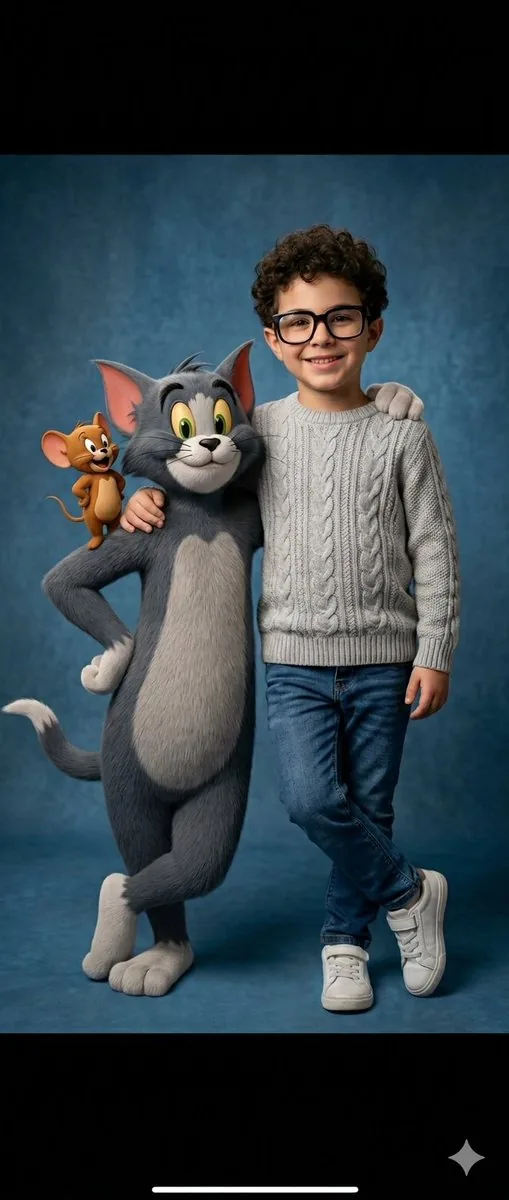 Ultra-Realistic 3D Cinematic Portrait with Tom and Jerry reference