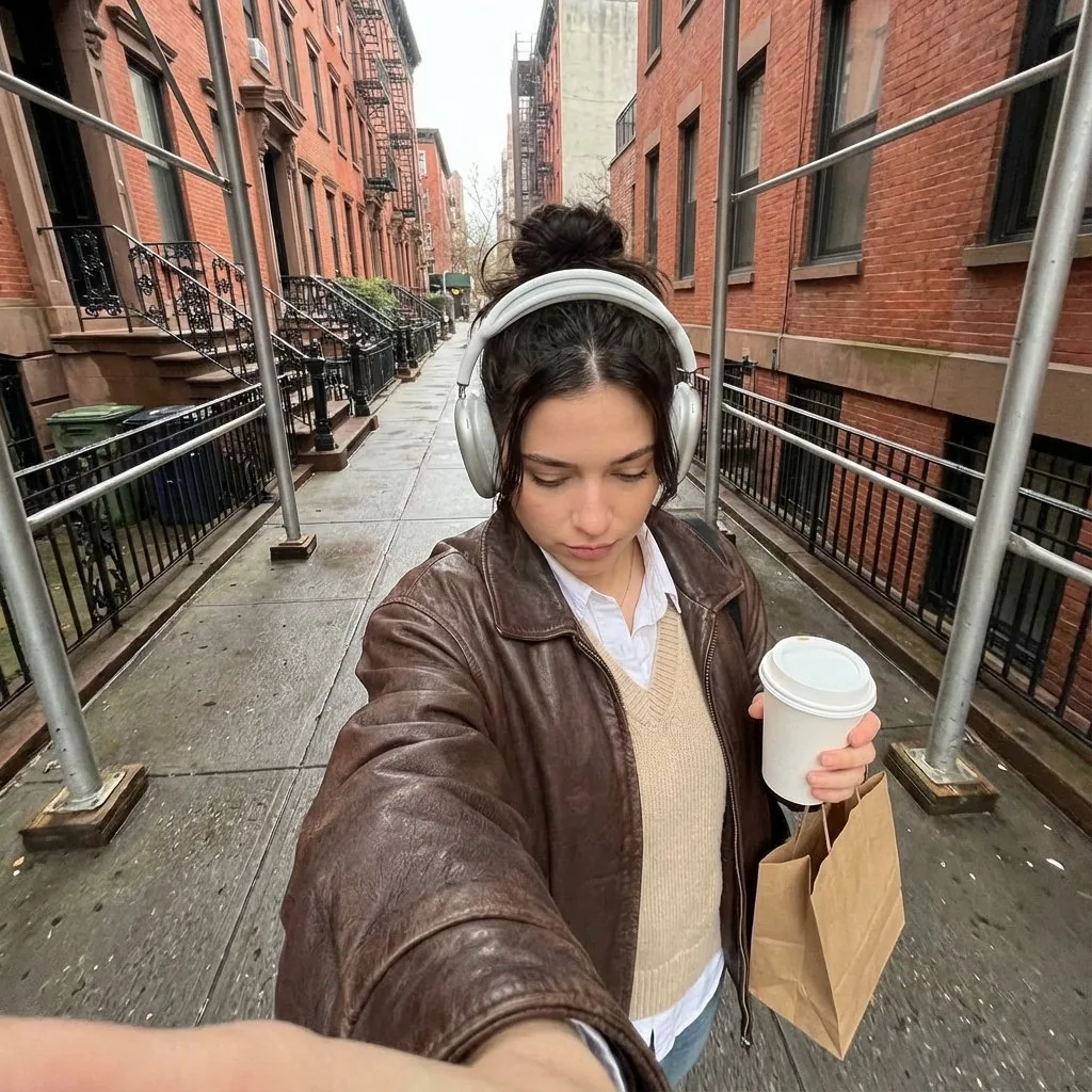 Candid Urban Street Photography Prompt (JSON Structure) - Nano Banana Pro AI Prompt for Social Media Post reference