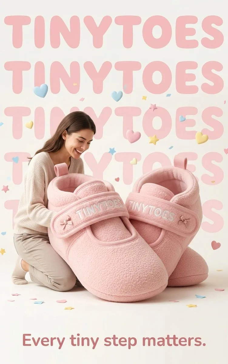 TinyToes Giant Baby Shoes Ad reference