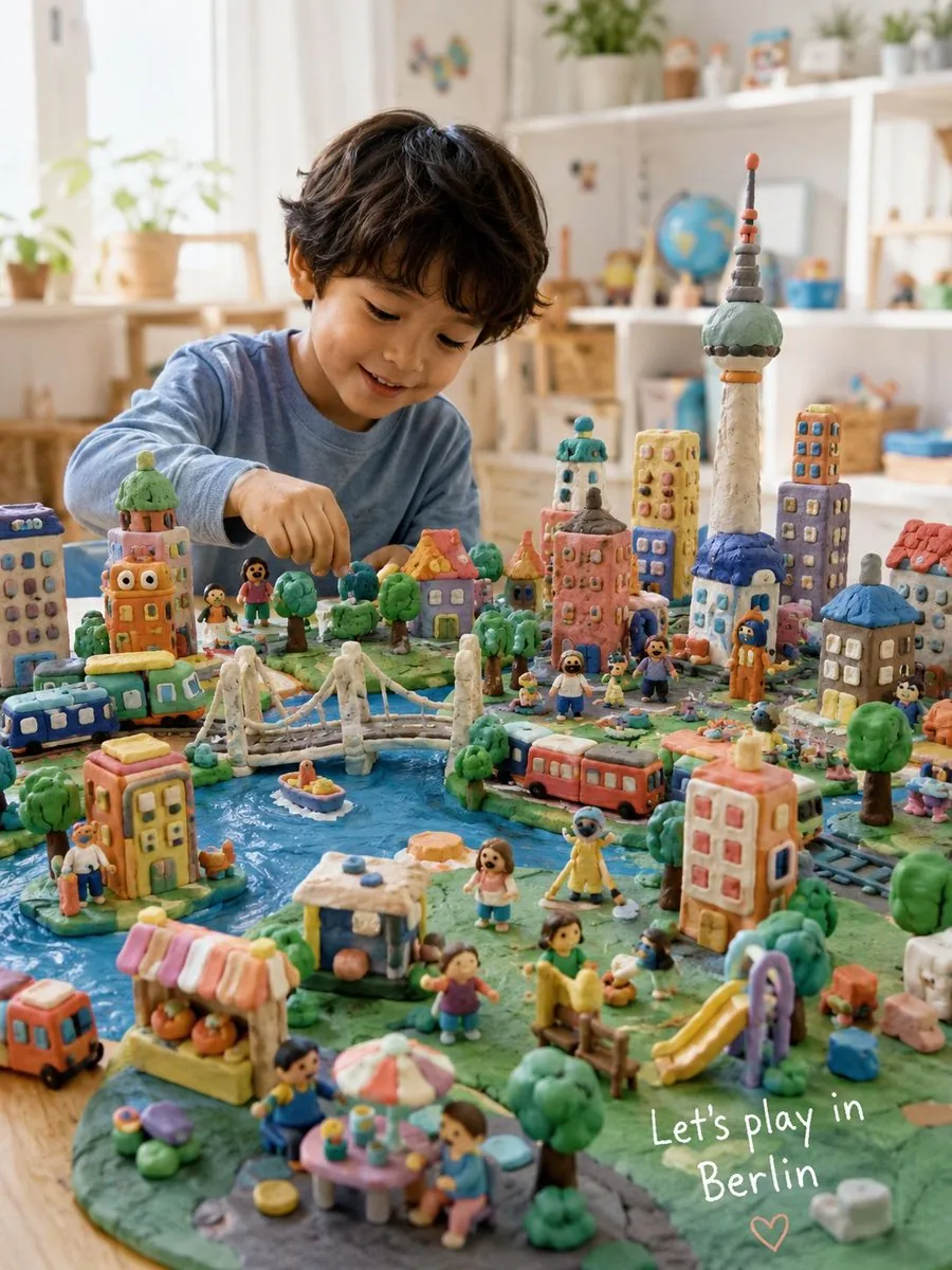 Handmade Play-Doh City Scene reference