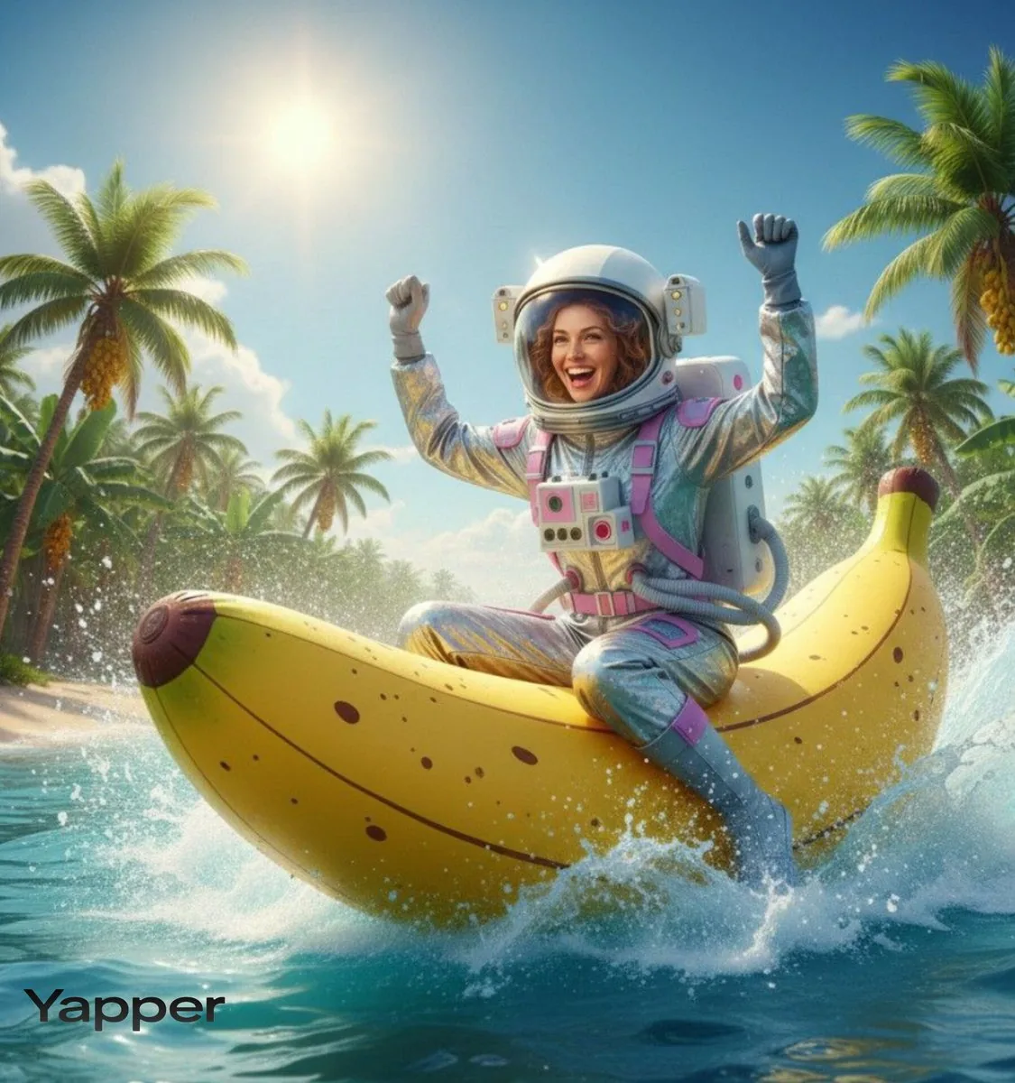 Dynamic Video Prompt: Banana Float Rocket reference