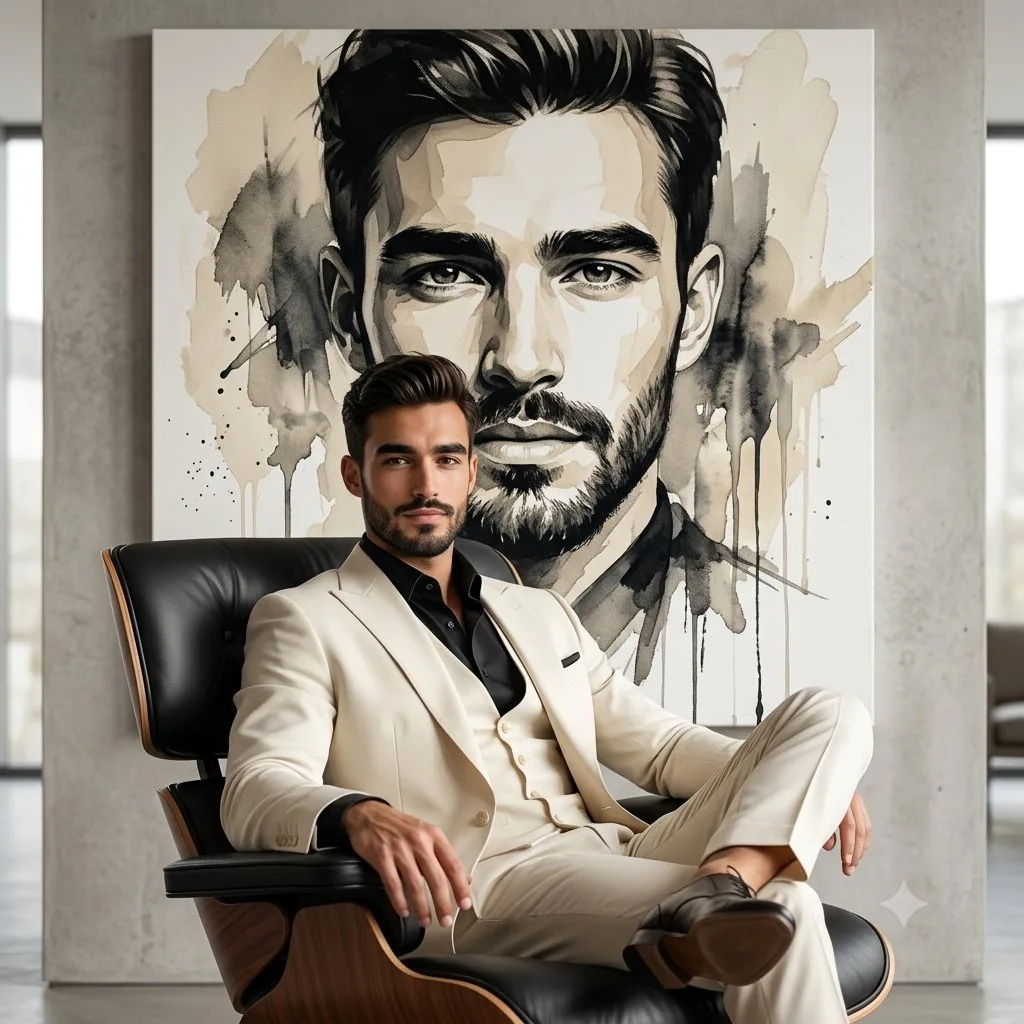 Lounge Suit Cinematic Portrait reference