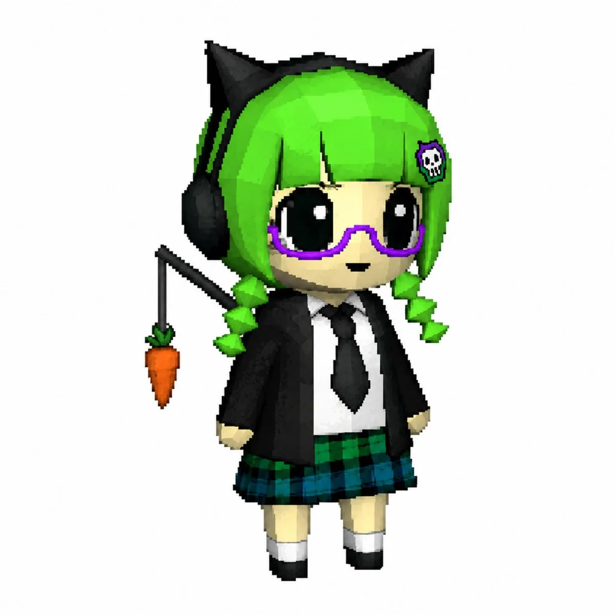Voxel Chibi Cat-Ear Girl reference