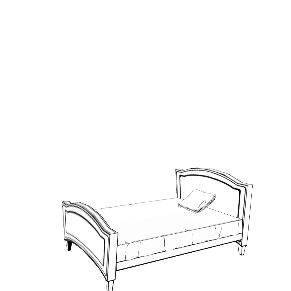 Isometric living room layout based on a sofa photo reference