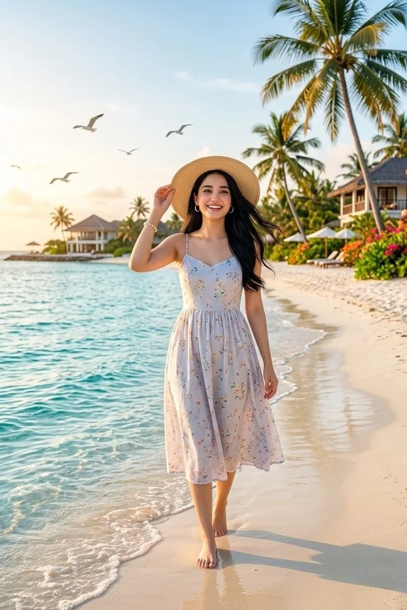 Tropical Beach Vacation Portrait reference