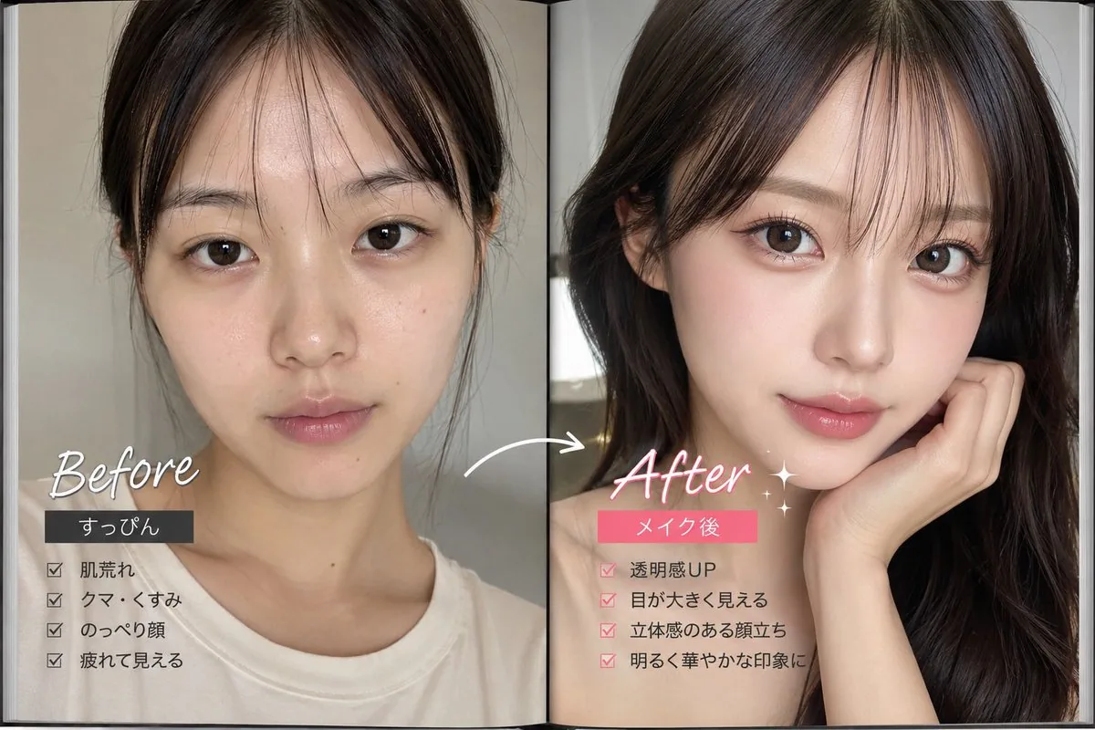 Makeup Before After Magazine Spread reference