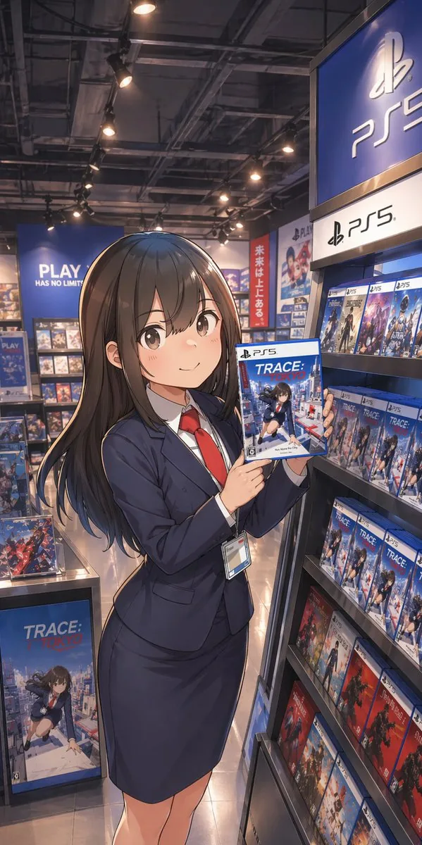 Anime Clerk in PS5 Game Store reference