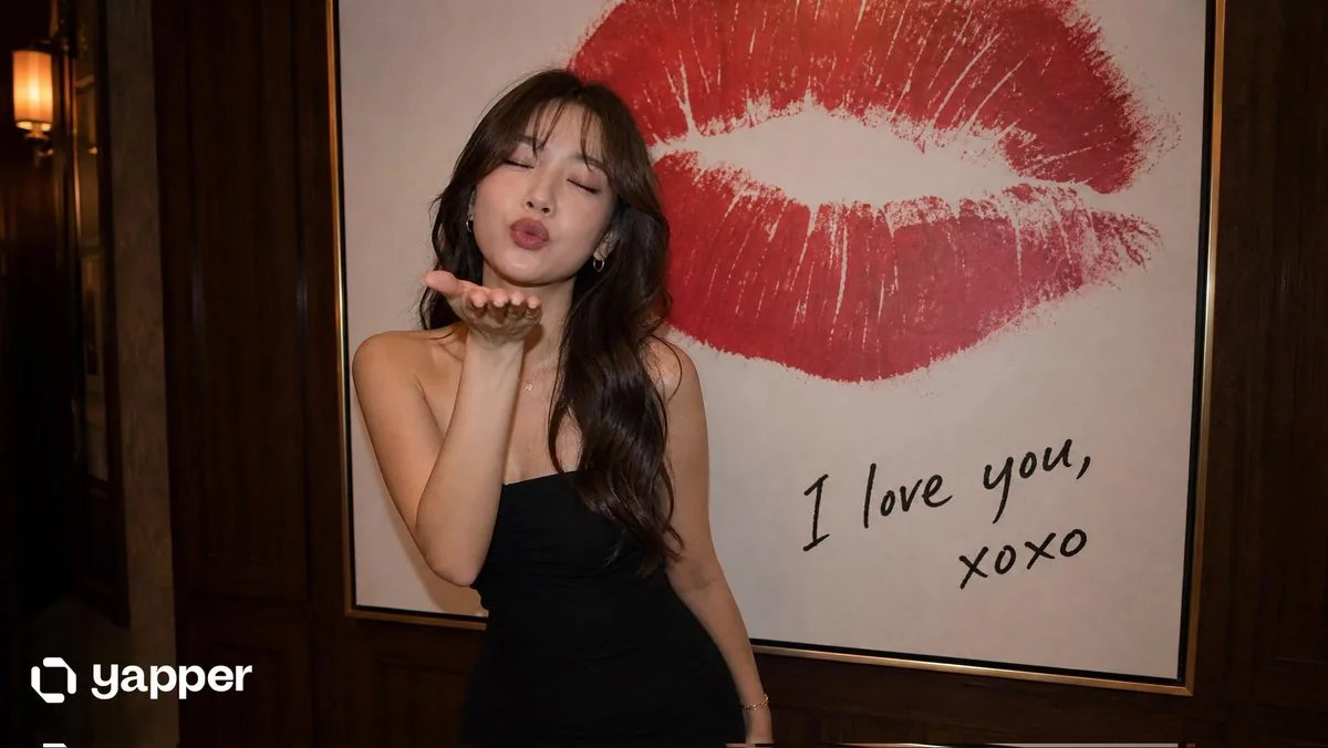 Elegant Woman Blowing a Kiss Portrait reference
