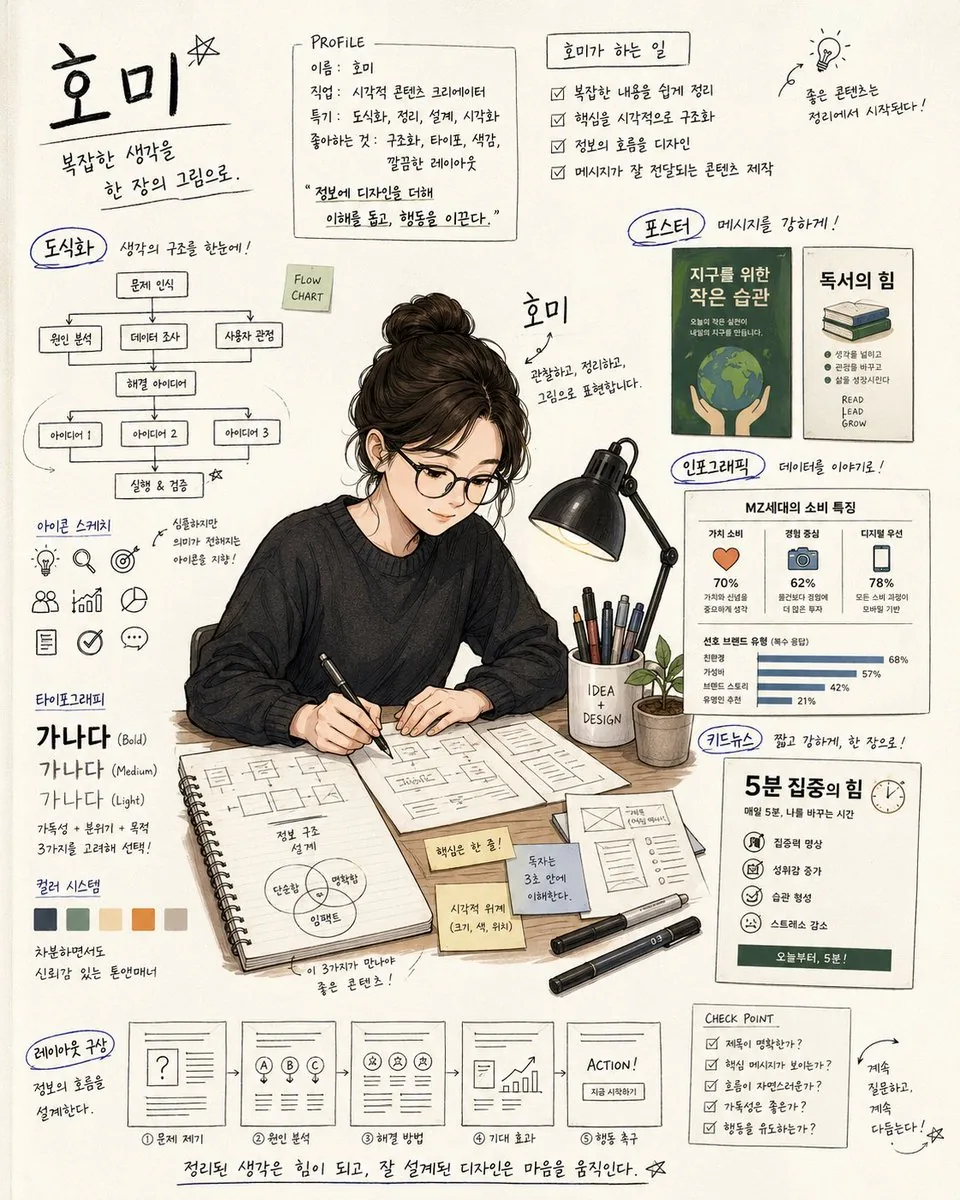 Handwritten Note Style Illustration reference