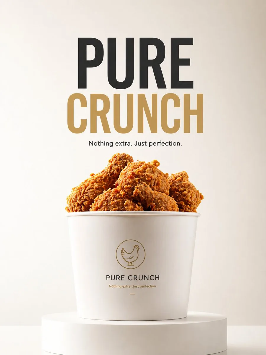 Minimalist Product Ad: PURE CRUNCH reference