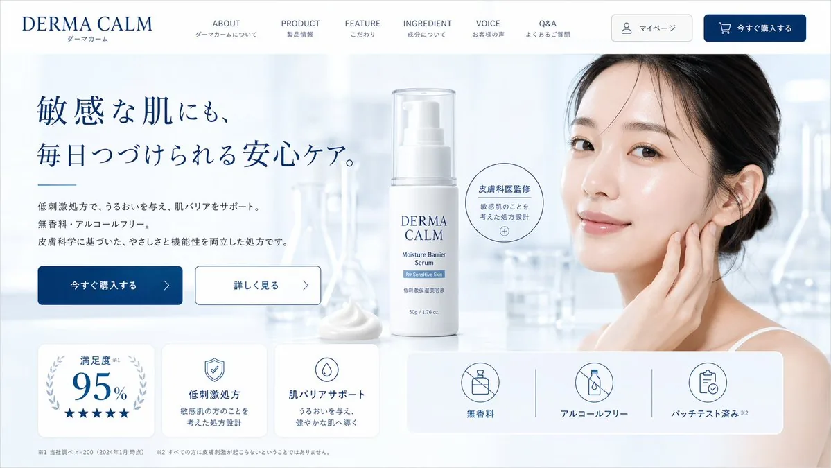 Skincare E-commerce Landing Page Mockup reference