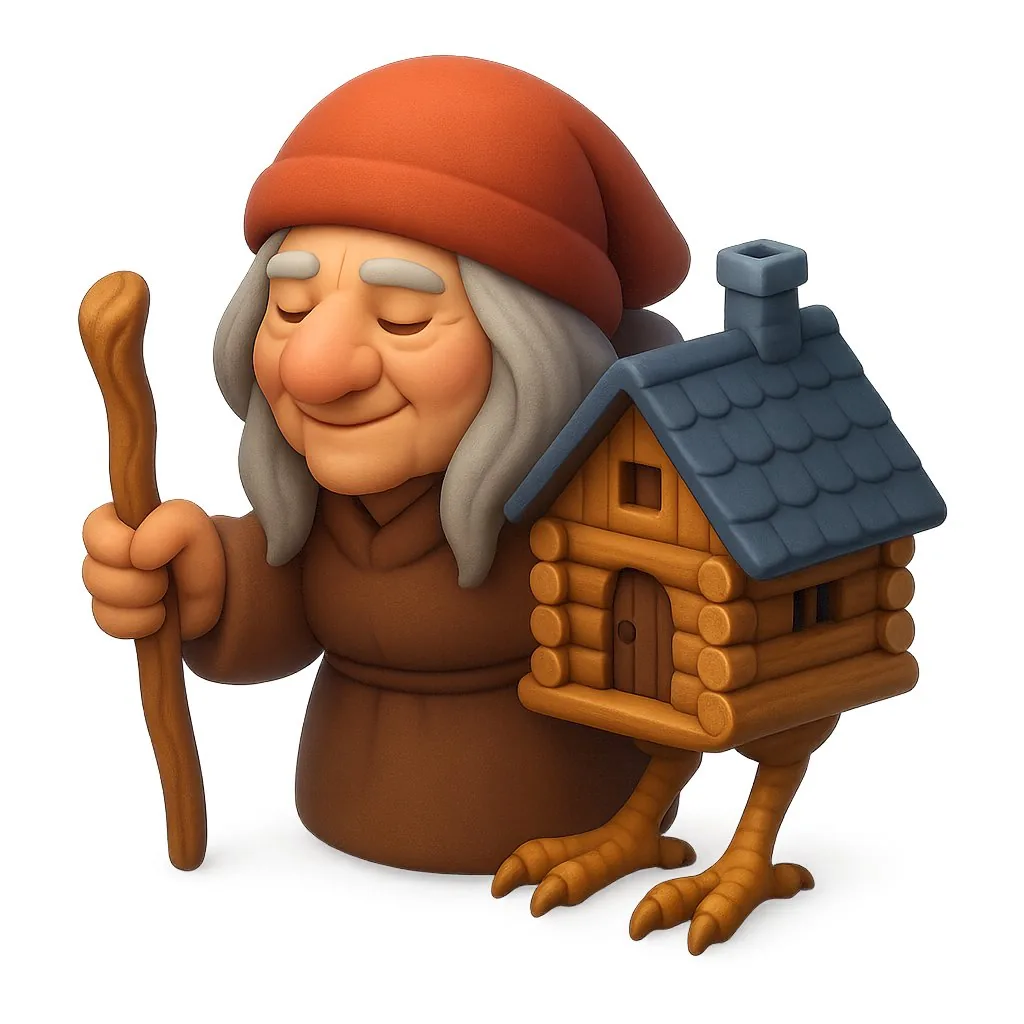 Clay Baba Yaga With Chicken-Leg Hut reference