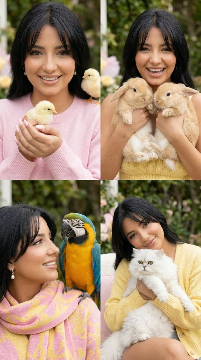 2x2 Grid Cute Animal Fashion Editorial Prompt - Nano Banana Pro AI Prompt for Product Marketing reference