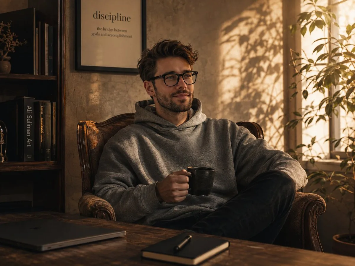 Golden Hour Intellectual Study Portrait reference