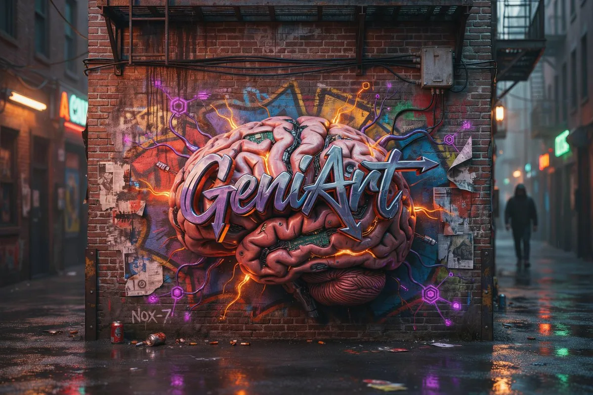 Cyberpunk Brain Graffiti Alley reference