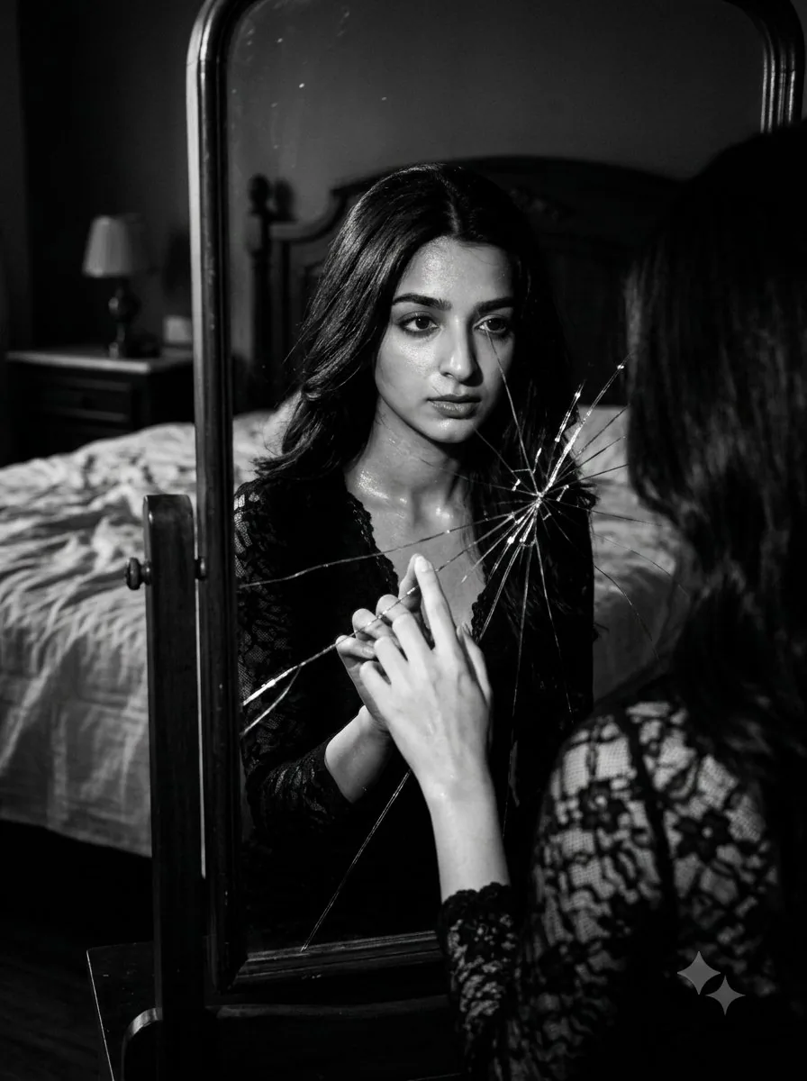 Film Noir Cracked Mirror Portrait reference