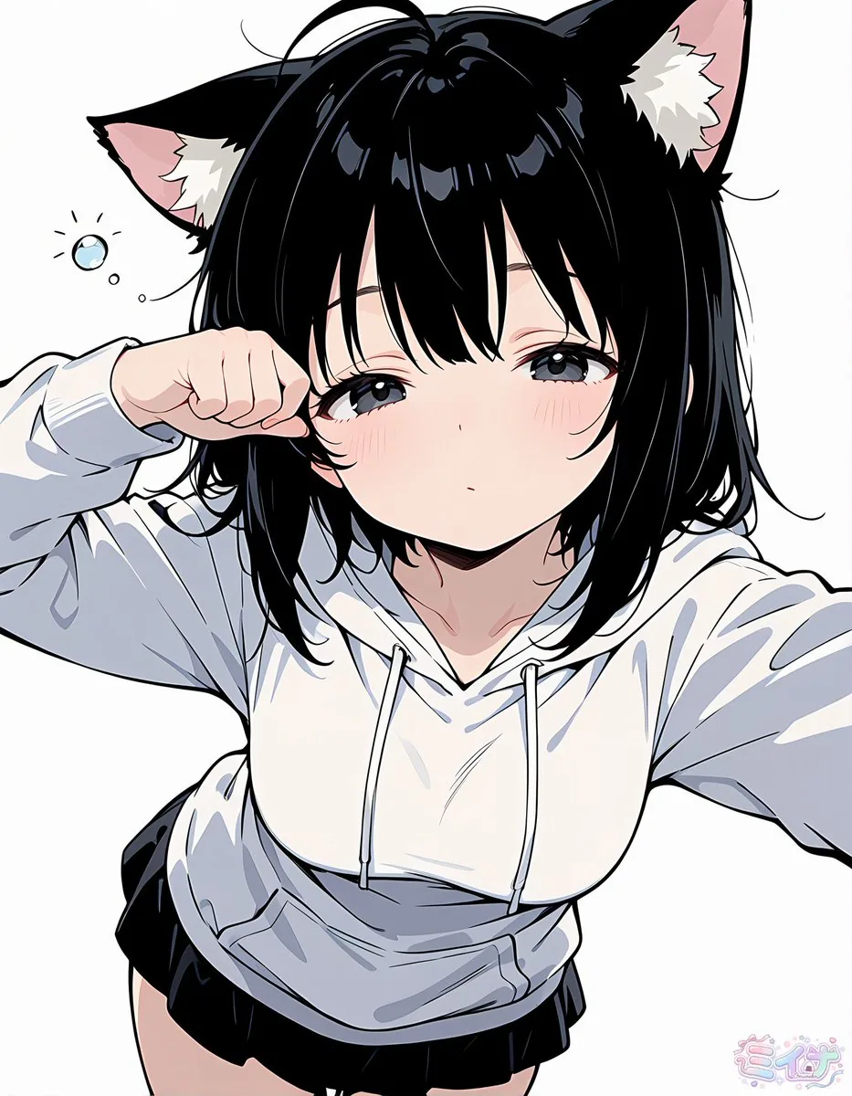 Sleepy Cat-Eared Anime Girl reference
