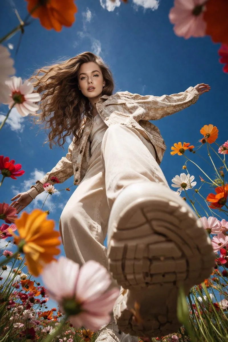Low-Angle Flower Meadow Stride reference
