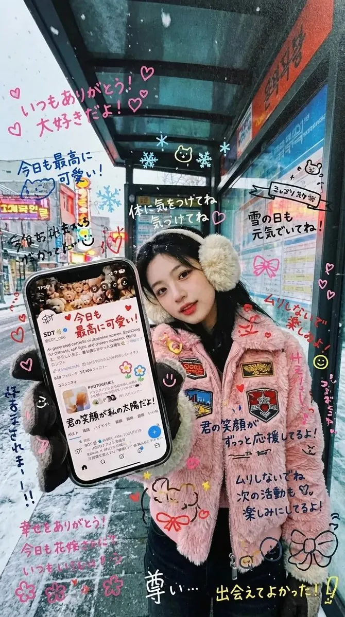 Handwritten Graffiti Message for Favorite Idol reference