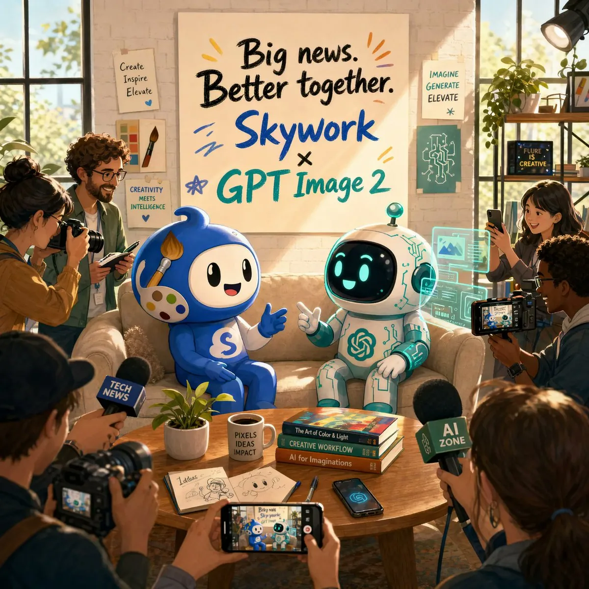 AI Partnership Launch Poster Scene reference