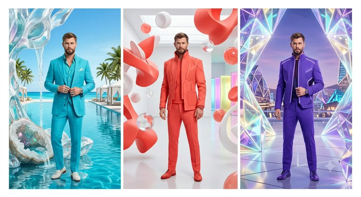 Surreal Menswear Triptych reference