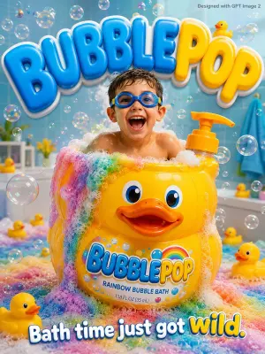 Kids Bath Product Advertisement Poster