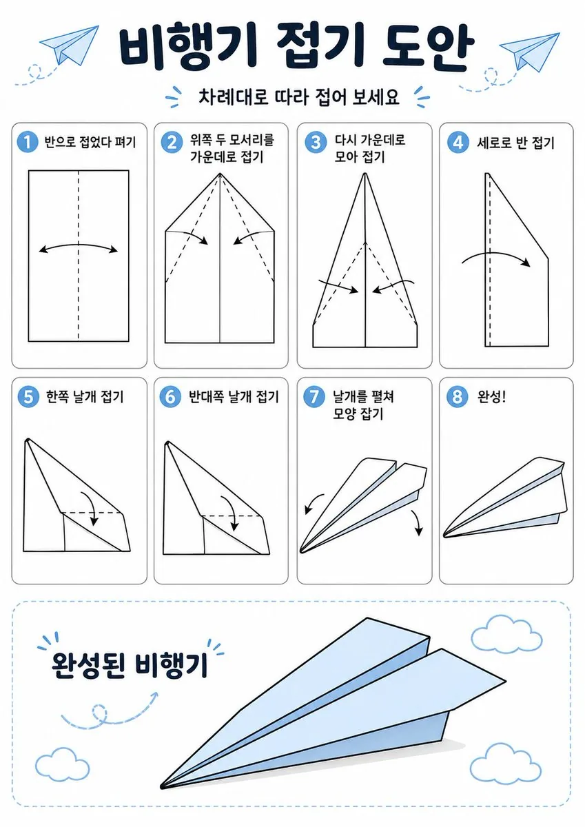 Korean Paper Airplane Folding Poster reference