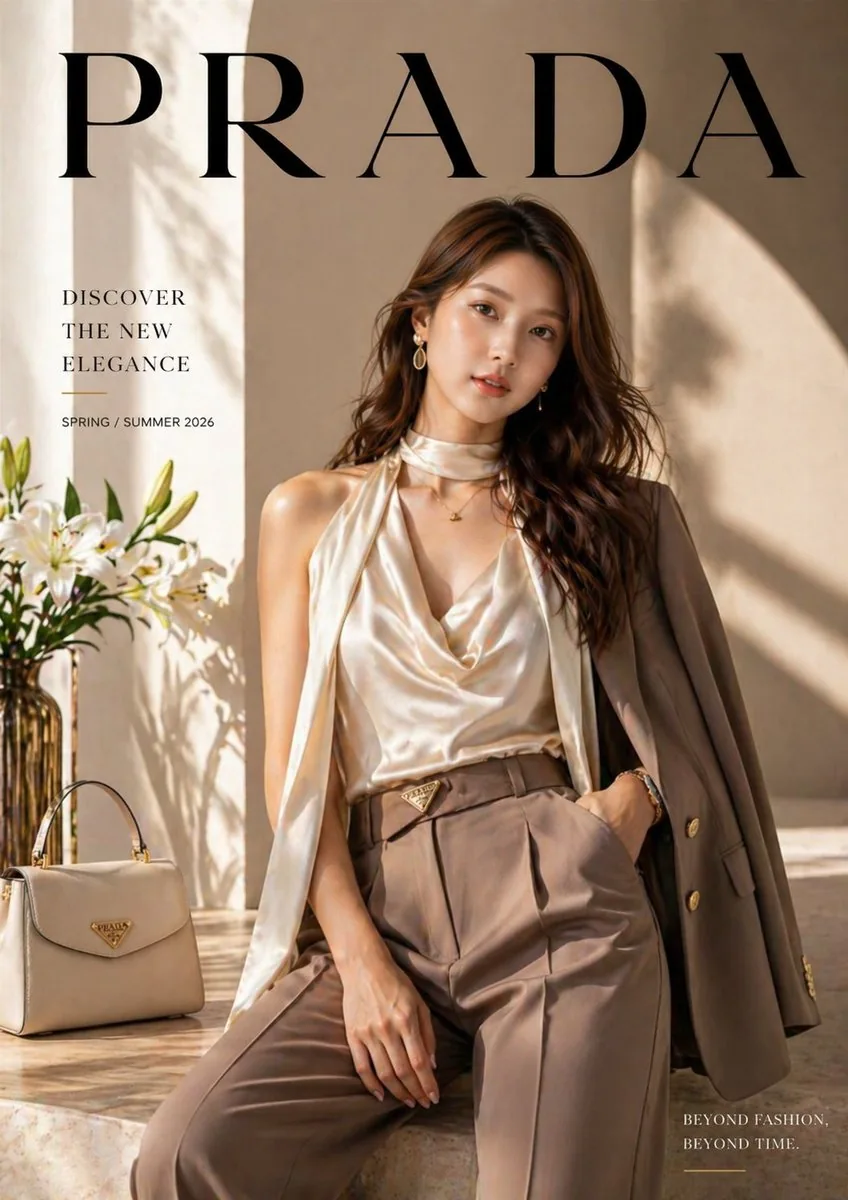 Luxury fashion advertisement poster prompt reference