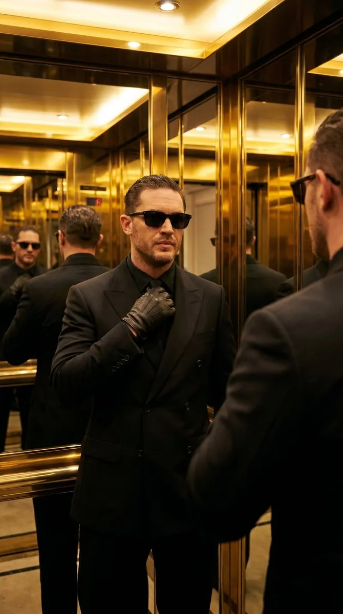 Luxury Hotel Elevator Portrait - Nano Banana Pro AI Prompt for Social Media Post reference