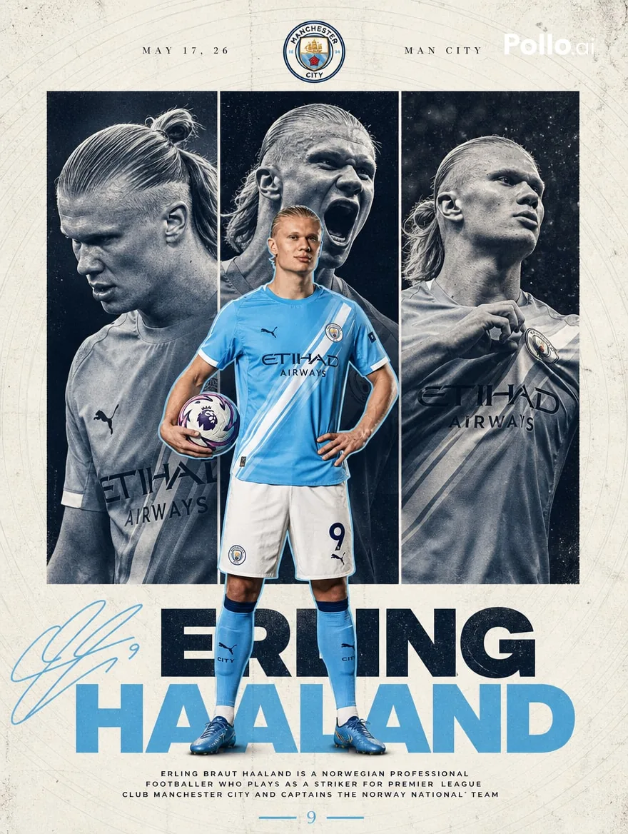 Manchester City Haaland Poster reference
