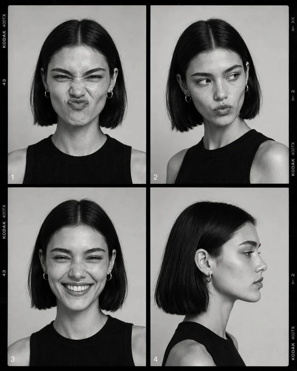 Monochrome Fashion Contact Sheet reference