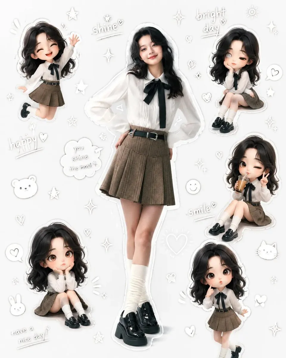 Kawaii School Girl Aesthetic Collage reference
