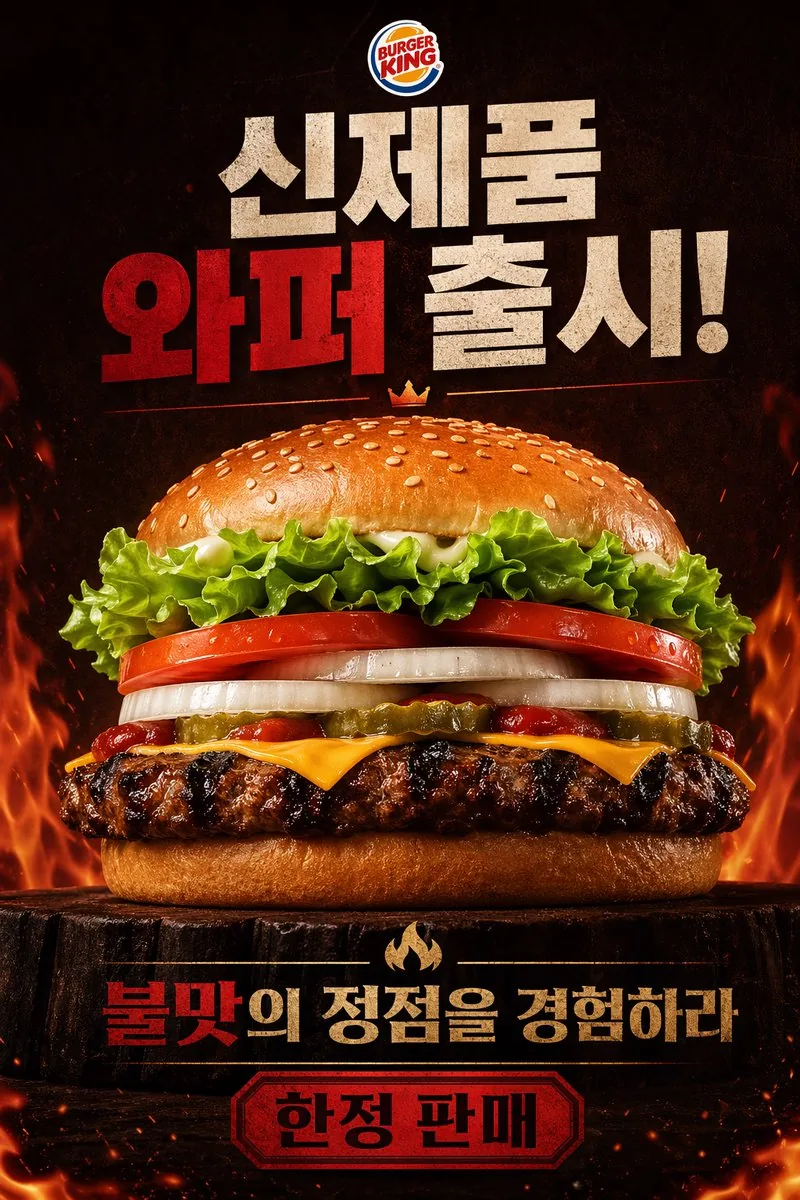Fiery Burger King Whopper Poster reference