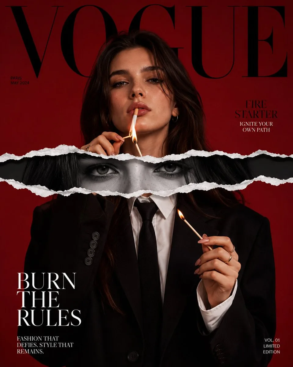 Torn Paper Editorial Magazine Cover reference