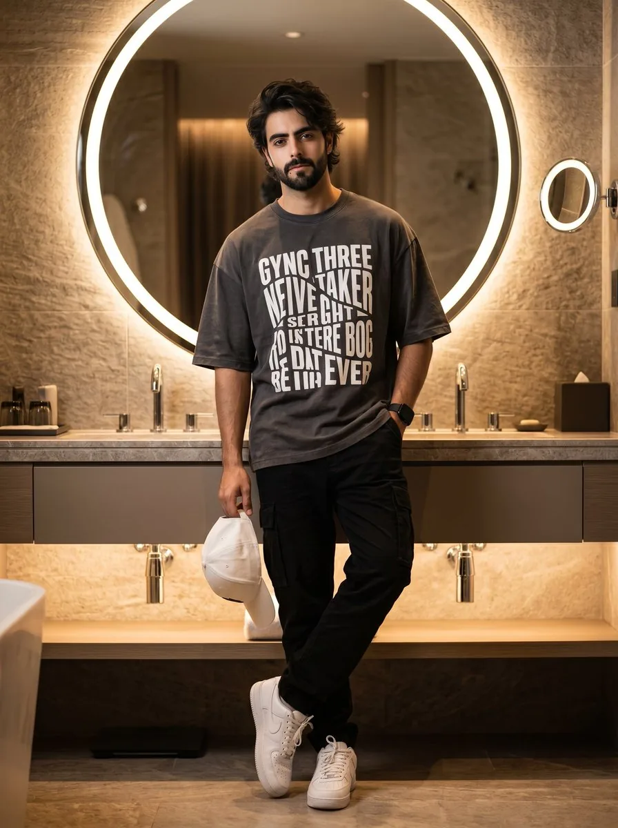 Luxury Bathroom Lifestyle Portrait - Nano Banana Pro AI Prompt for Social Media Post reference