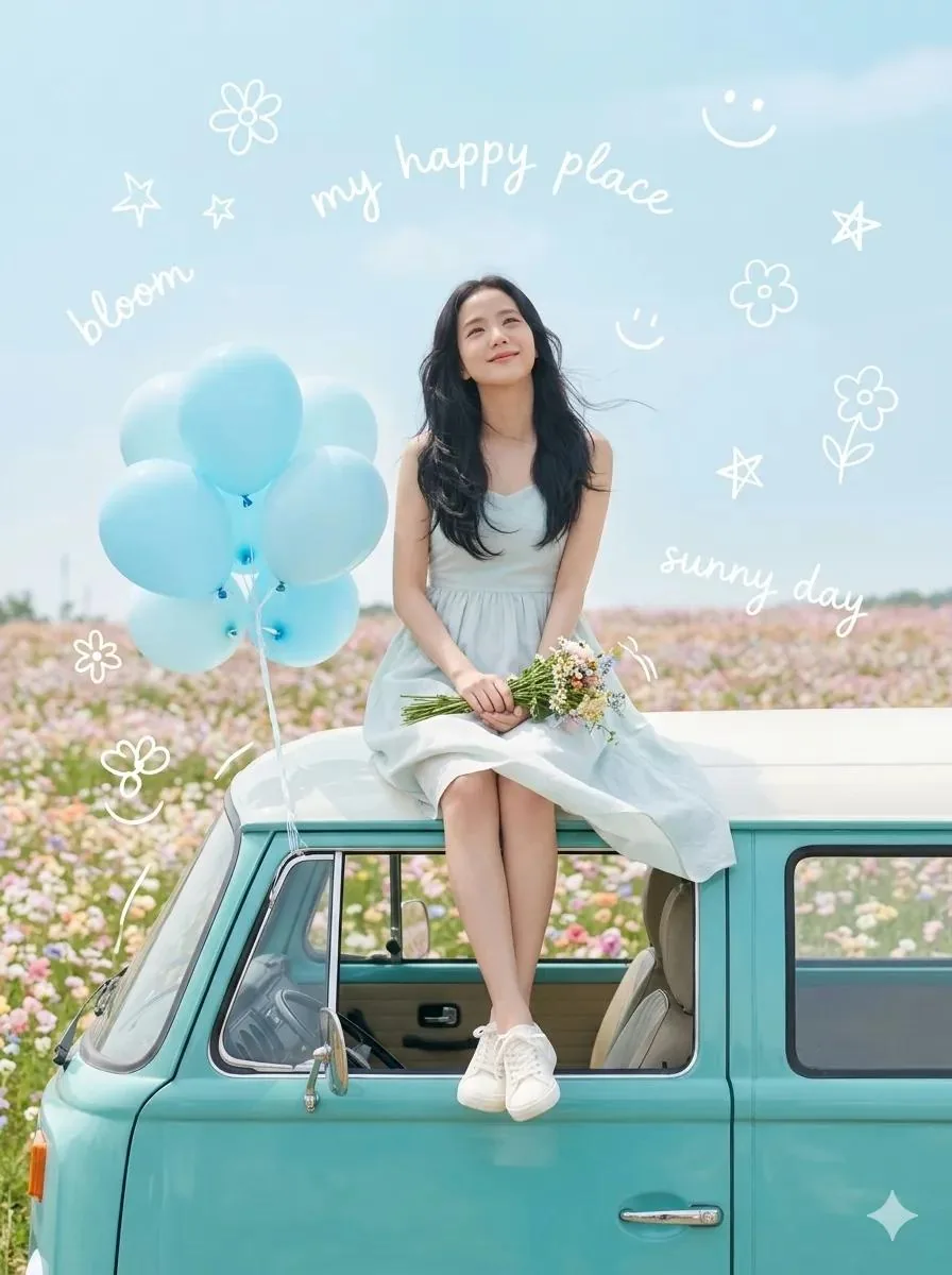 Dreamy Van Rooftop Flower Field reference