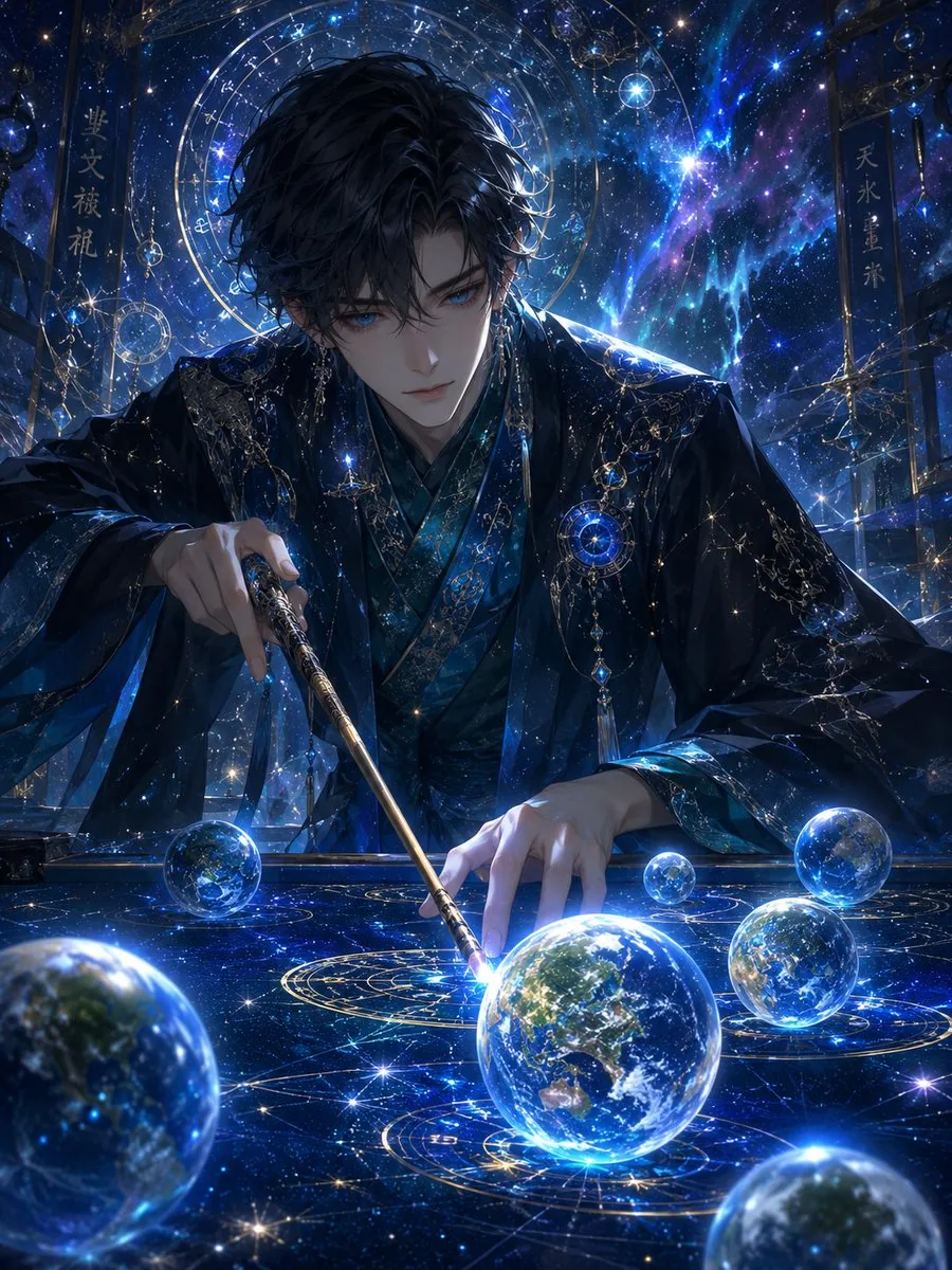 Celestial Astrologer Divination Scene reference