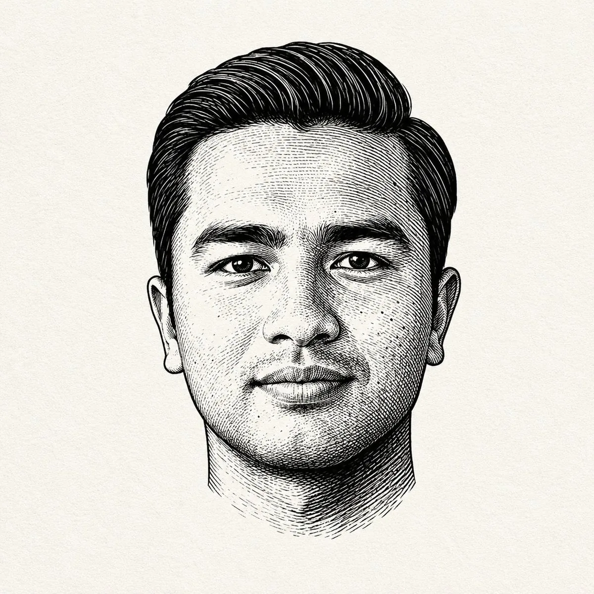 Monochrome Engraved Portrait reference