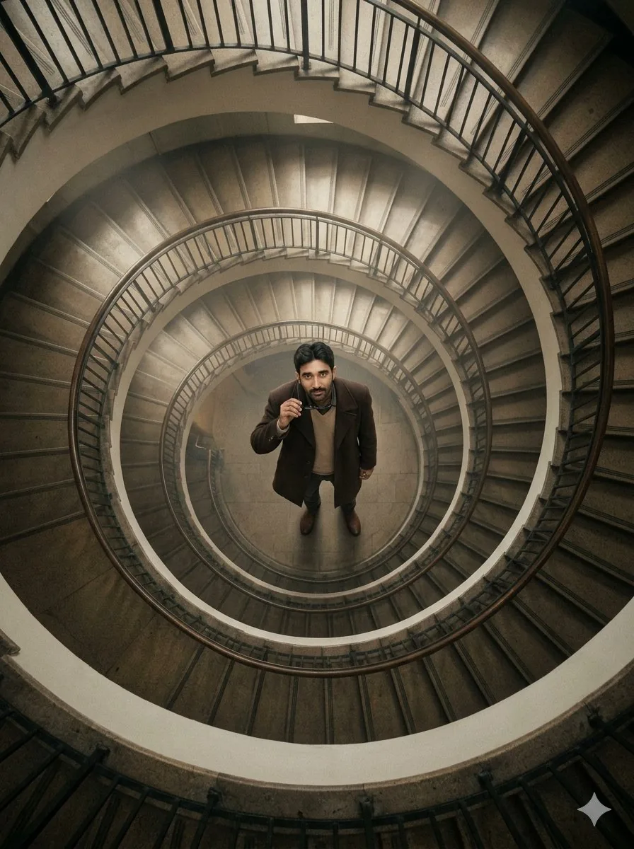 Overhead Spiral Staircase Portrait reference